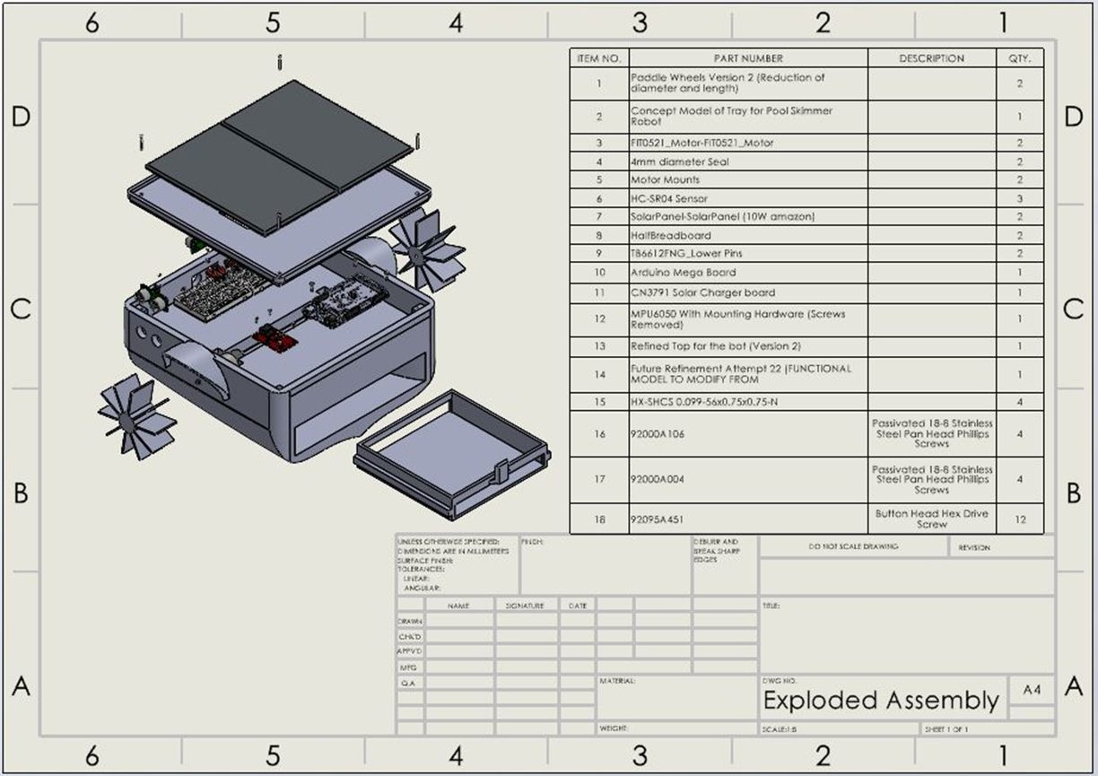 Exploded assembly drawing with BOM